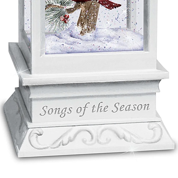 The Bradford Exchange Songs of The Season Illuminated Snowglobe Songbird Lantern - Picture 4 of 4